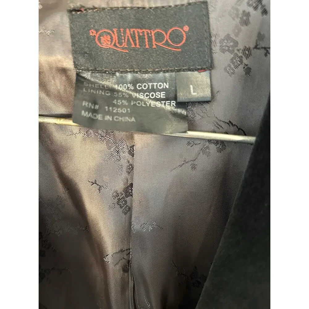 Vintage Di Quattro Jacket Size L Lining Black‎ 100% Cotton Blazer Sport Coat